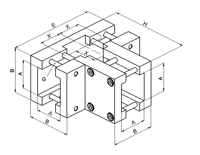 Fünffach – Knoten FE, Maßzeichnung