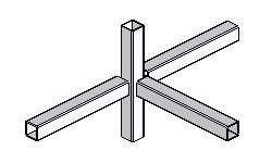 Fünffach – Knoten FE, Einbaubeispiel am Vierkantrohr