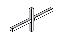 Kreuz – Knoten KK, Einbaubeispiel am Vierkantrohr