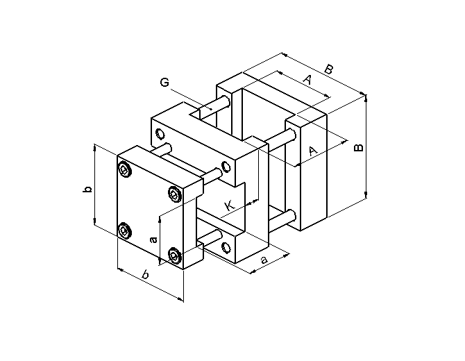 Reduzier – Kreuz – Element RK, Maßzeichnung