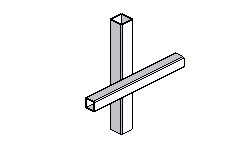 Reduzier – Kreuz – Element RK, Einbaubeispiel am Vierkantrohr