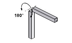 Schwenk – Element SW, Einbaubeispiel am Vierkantrohr