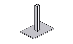 Stirn – Element ST, Einbaubeispiel am Vierkantrohr